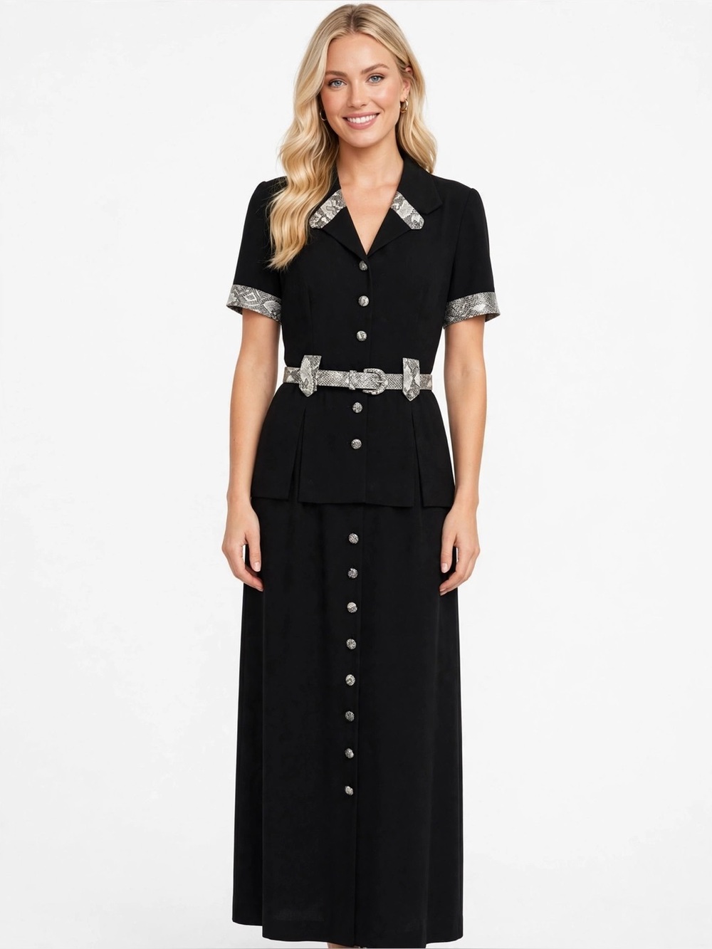 Julian Taylor New York 2-Piece Skirt Suit Black Size 12